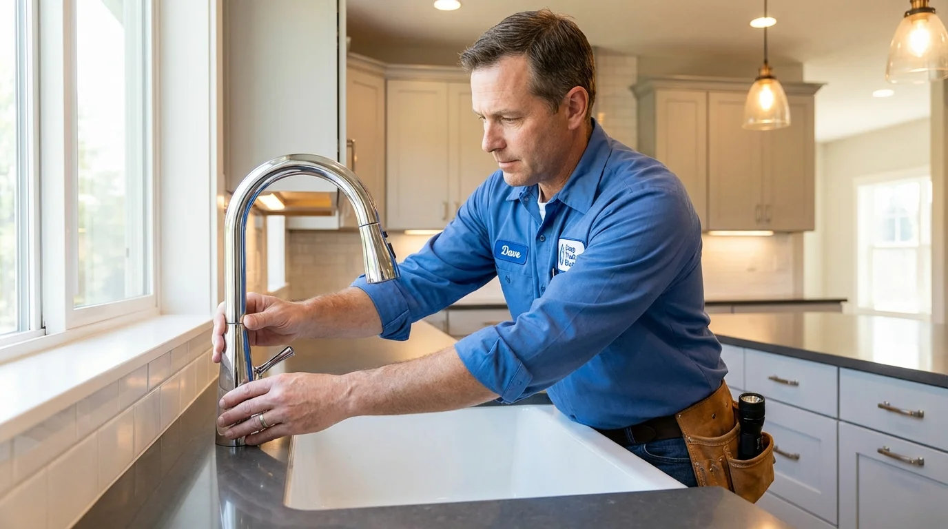 Kitchen faucet installation by Johns Plumbing LLC in Reinholds