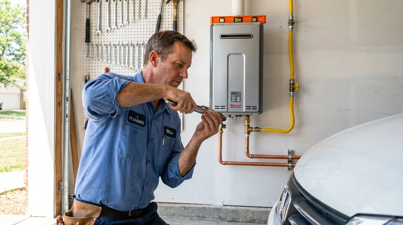 Tankless water heater installation by a Johns Plumbing LLC plumber in Reinholds